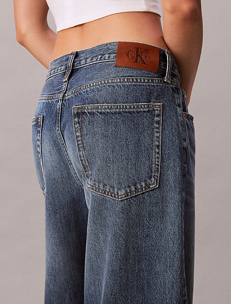 Calvin Klein Mavi Renkli Kadın Low Rise Baggy Jean Pantolon