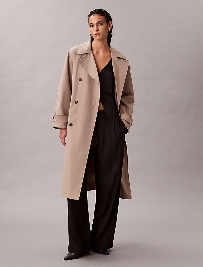 Kadın Classic Long Cotton Kaban