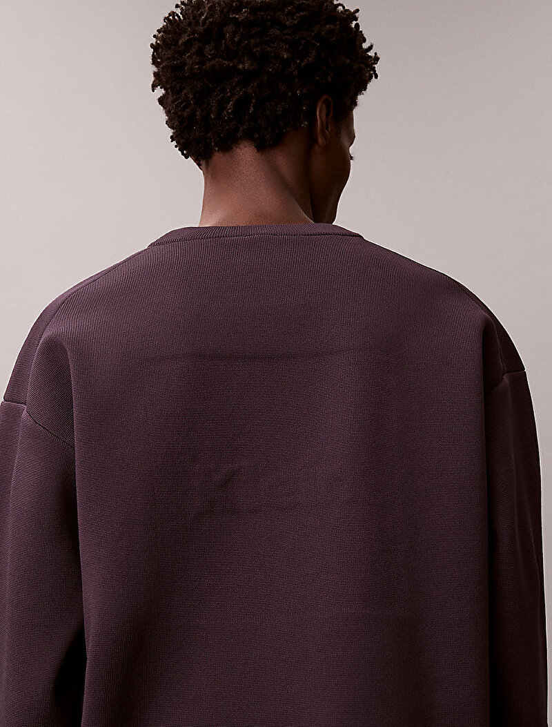 Calvin Klein Kahverengi Renkli Erkek Chest Logo Kazak