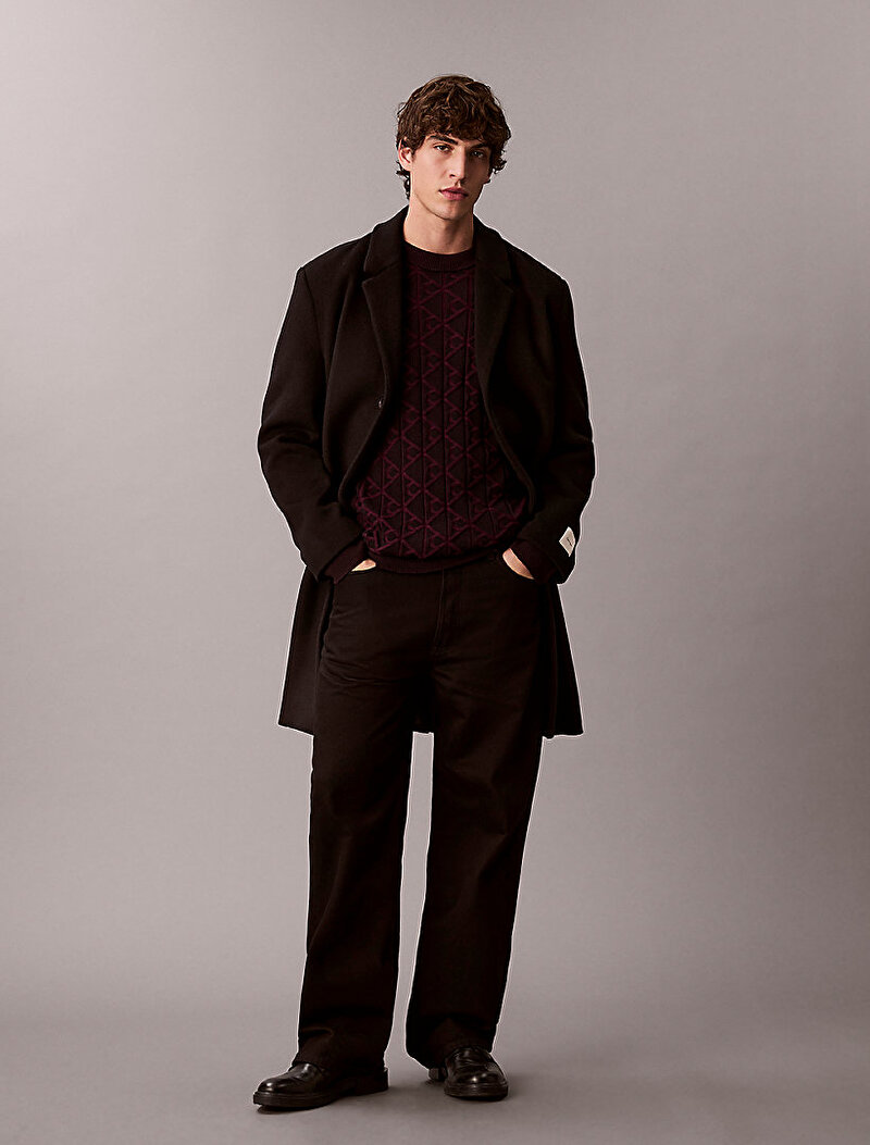 Calvin Klein Mor Renkli Erkek Easy Cotton Kazak