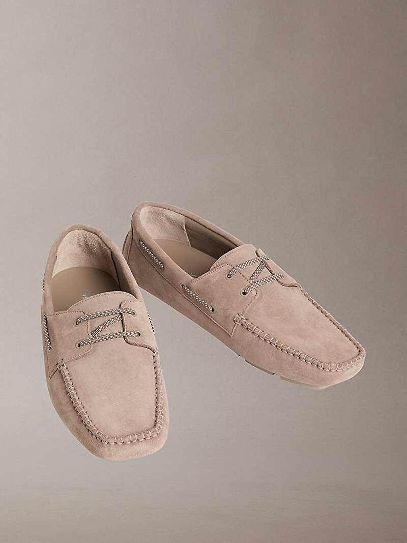 Calvin Klein Bej Renkli Erkek Driver Boat Loafer