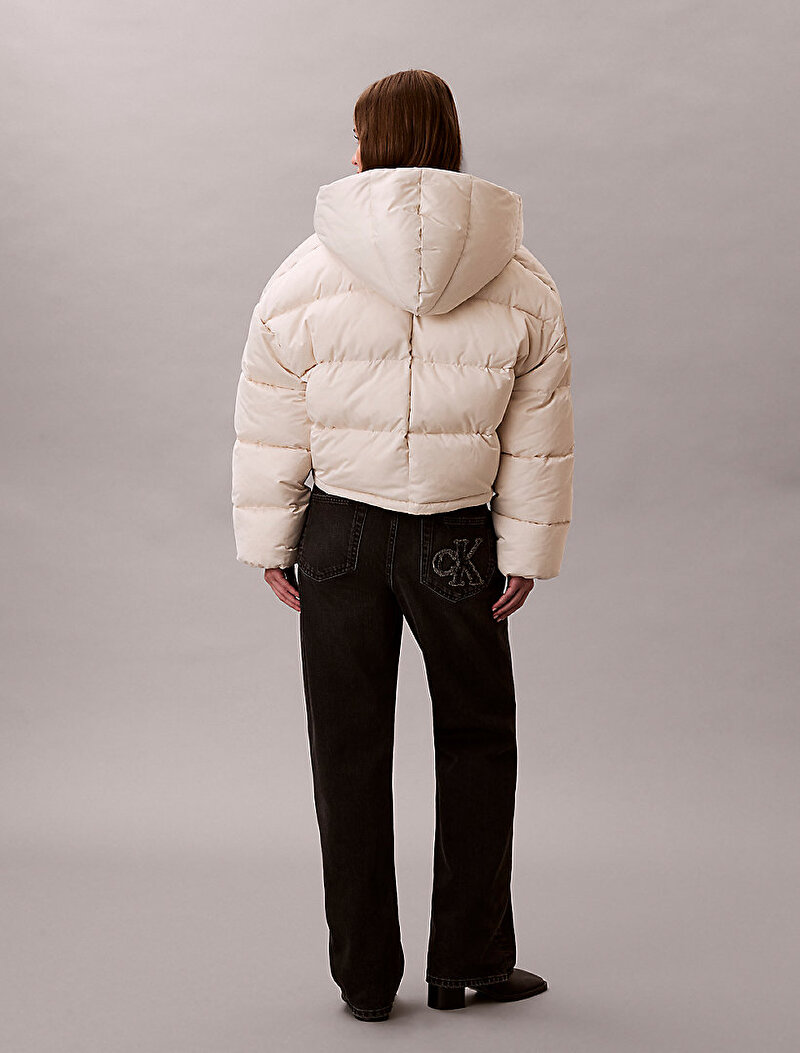 Calvin Klein Bej Renkli Kadın Mid Weight Satin Mont