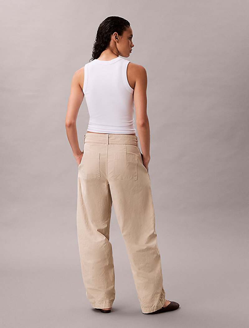 Calvin Klein Bej Renkli Kadın Cotton Seamed Pantolon