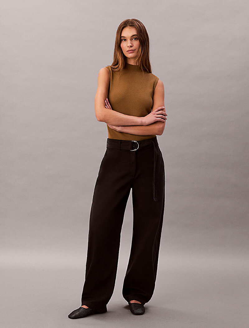 Calvin Klein Siyah Renkli Kadın Cotton Seamed Pantolon