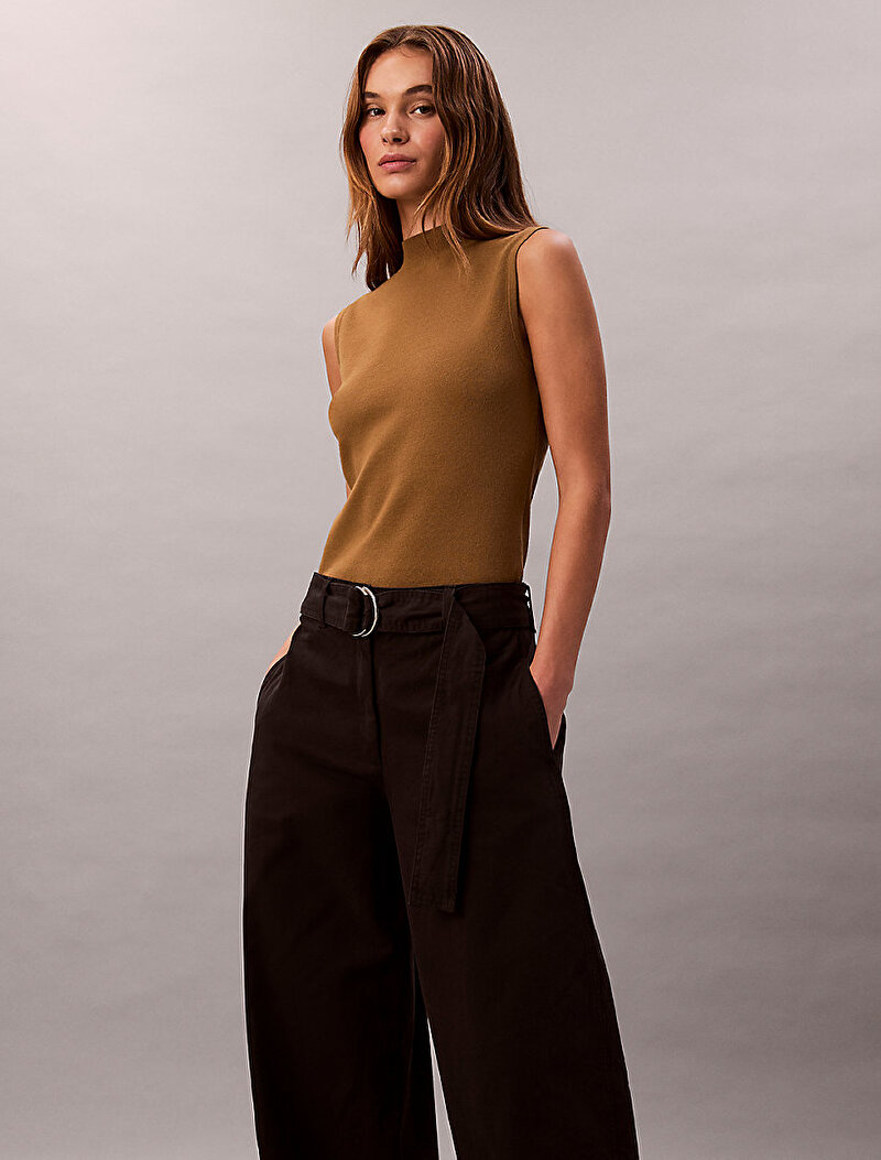 Calvin Klein Siyah Renkli Kadın Cotton Seamed Pantolon