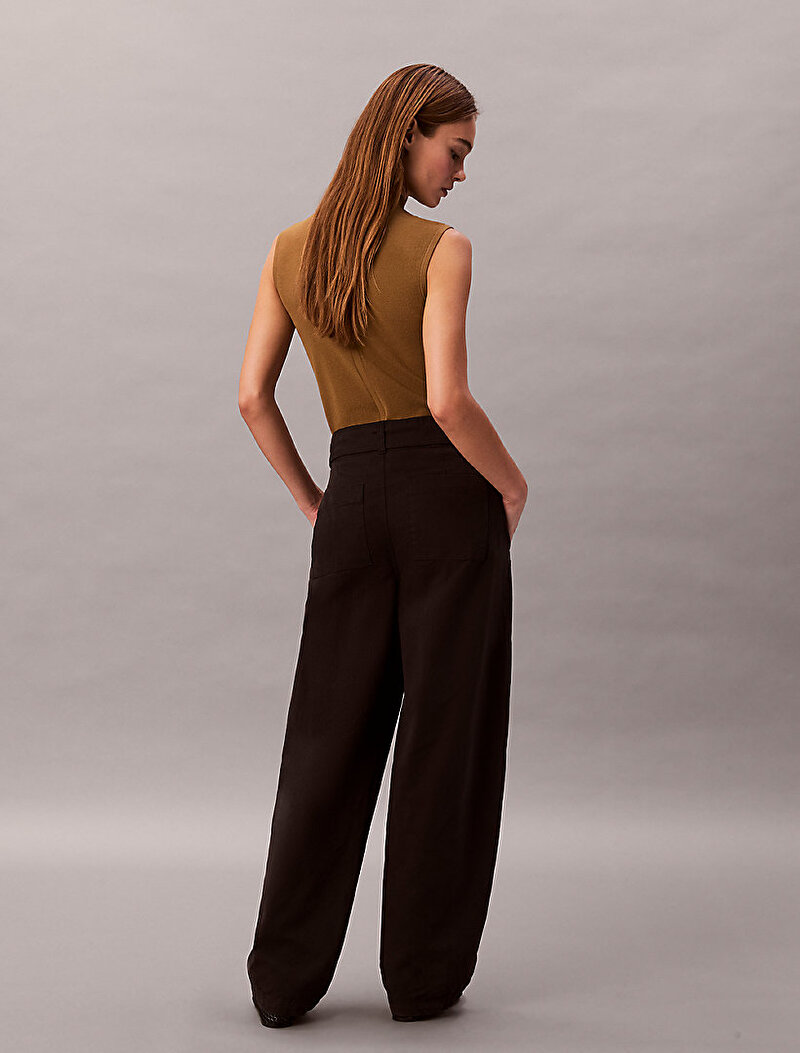 Calvin Klein Siyah Renkli Kadın Cotton Seamed Pantolon