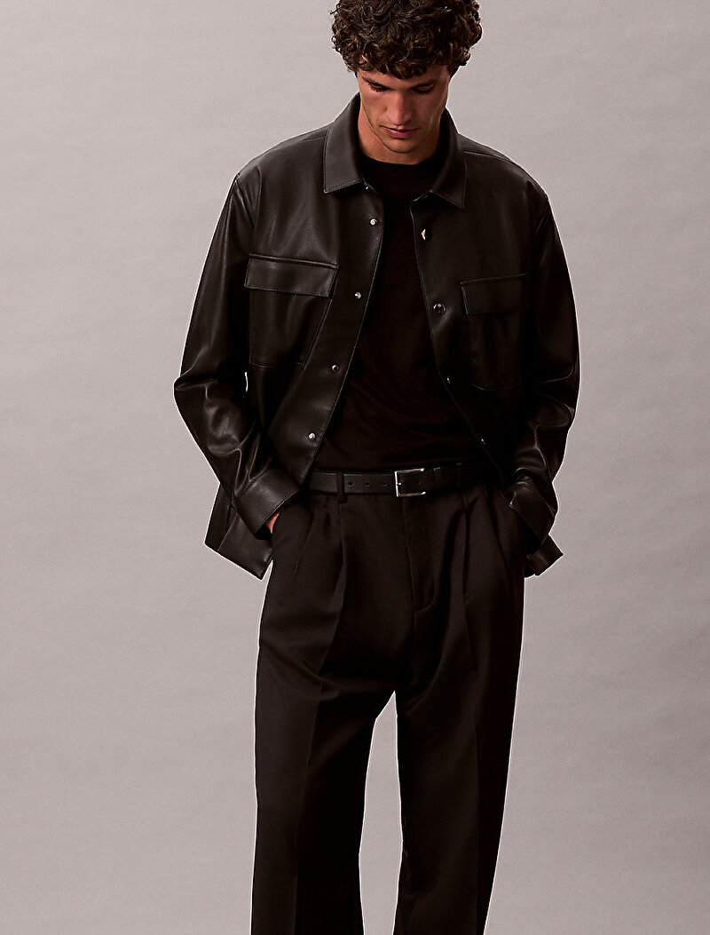 Calvin Klein Siyah Renkli Erkek Wide Leg Travel Pantolon