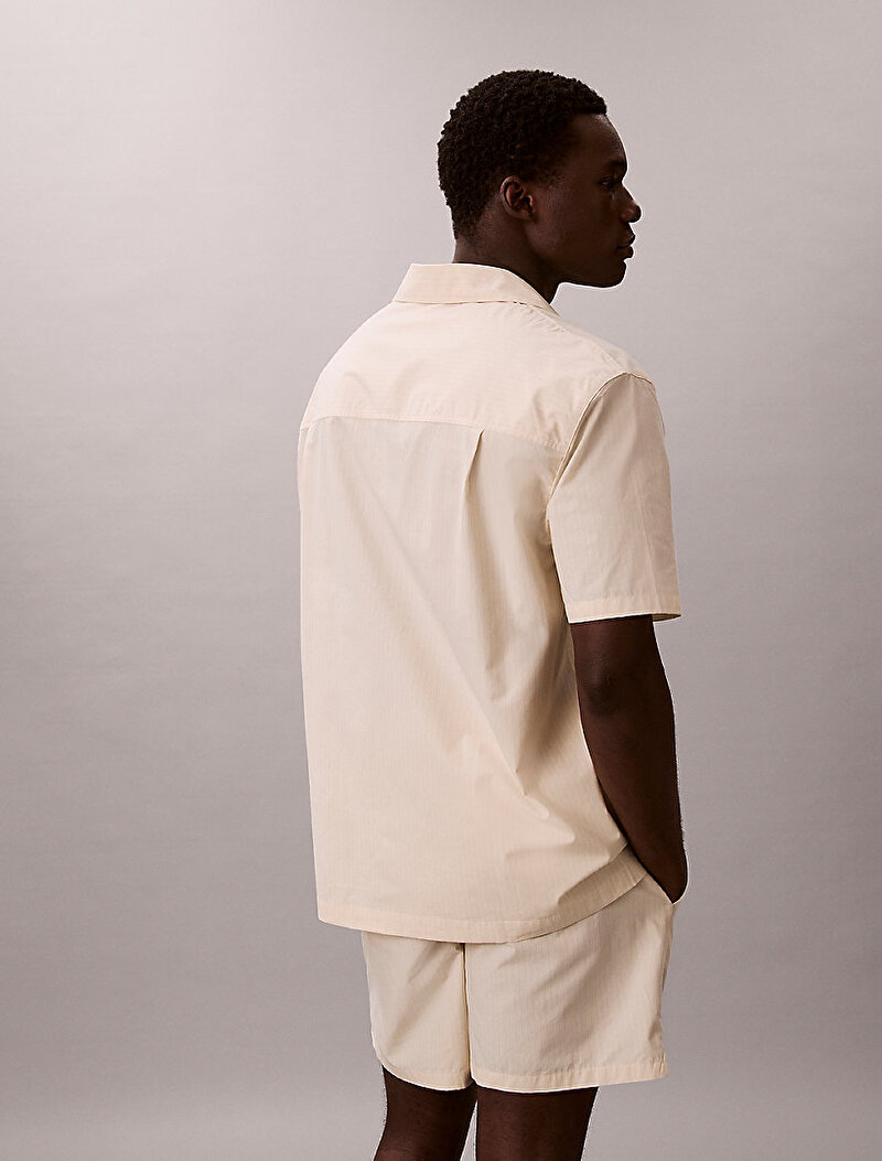 Calvin Klein Bej Renkli Erkek Heritage Crest T-shirt