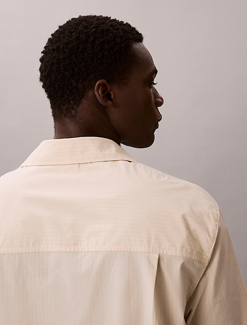 Calvin Klein Bej Renkli Erkek Heritage Crest T-shirt