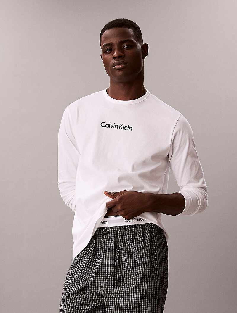 Calvin Klein Beyaz Renkli Erkek Pijama Set