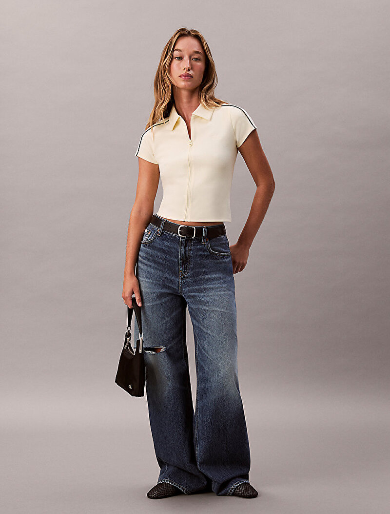 Calvin Klein Sarı Renkli Kadın Punto Milano Polo T-shirt