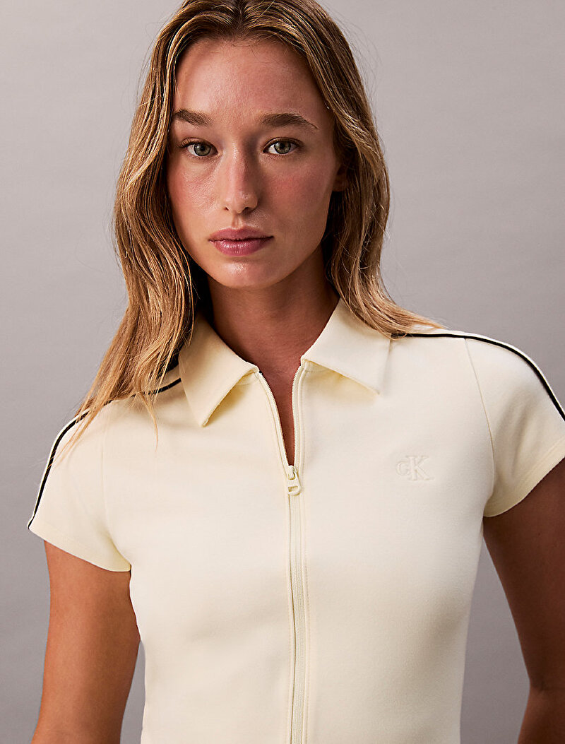 Calvin Klein Sarı Renkli Kadın Punto Milano Polo T-shirt