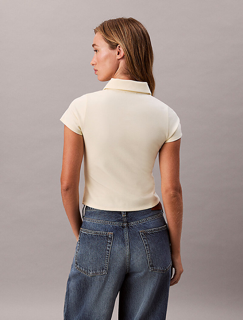 Calvin Klein Sarı Renkli Kadın Punto Milano Polo T-shirt