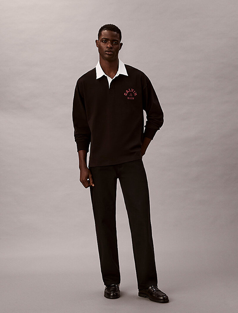 Calvin Klein Siyah Renkli Erkek Compact Rugby Polo T-shirt