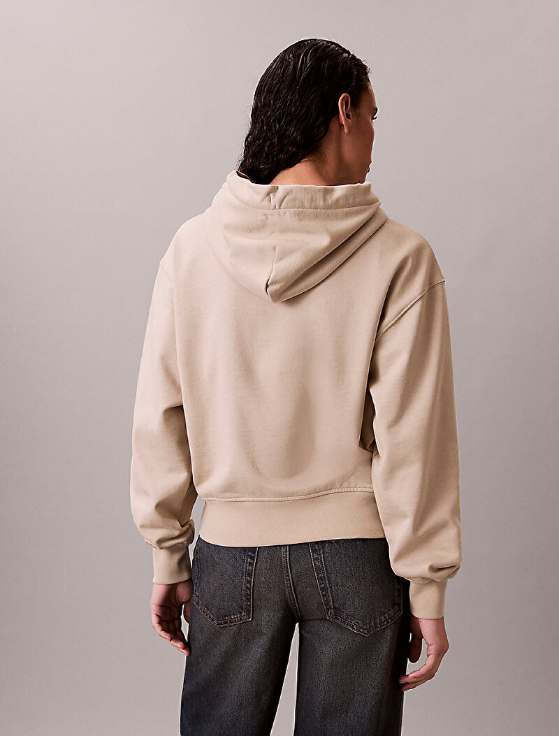 Calvin Klein Bej Renkli Kadın Relaxed Premium Sweatshirt