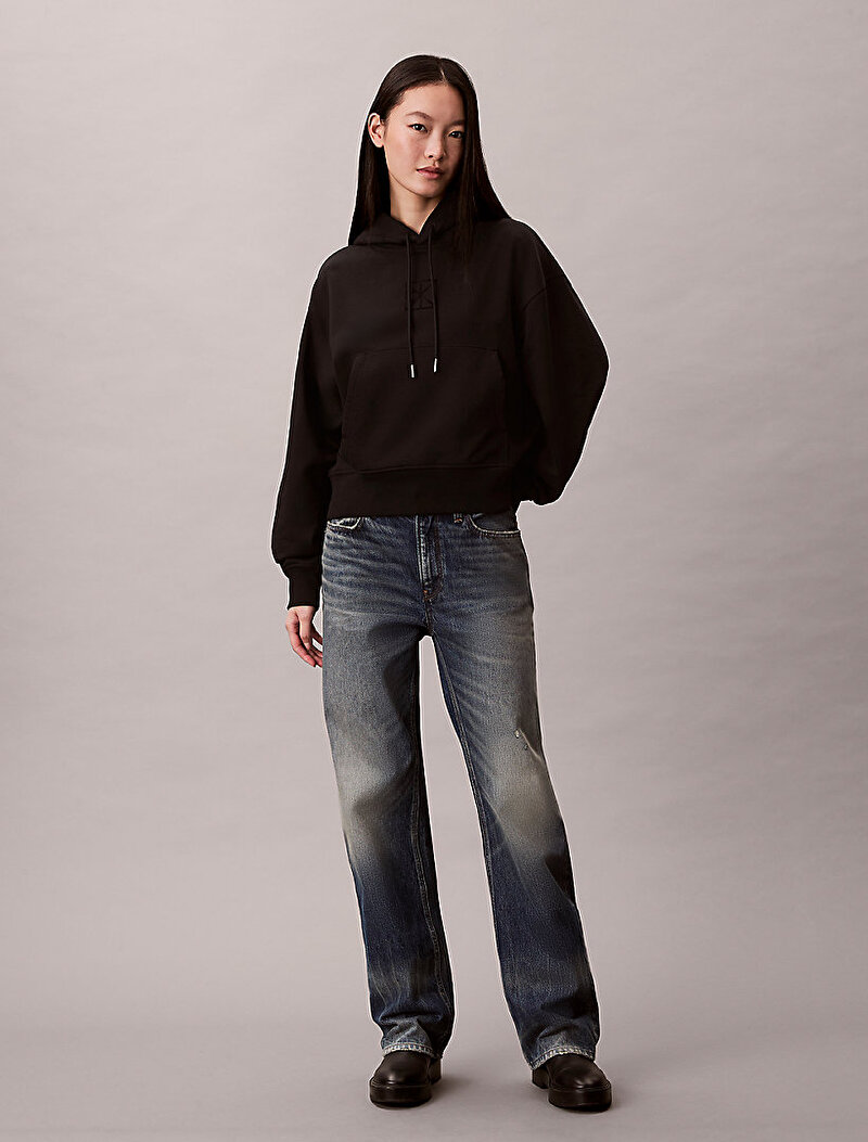 Calvin Klein Siyah Renkli Kadın Relaxed Premium Sweatshirt