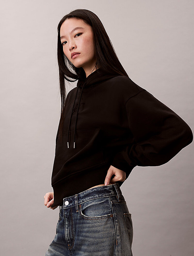 Calvin Klein Siyah Renkli Kadın Relaxed Premium Sweatshirt