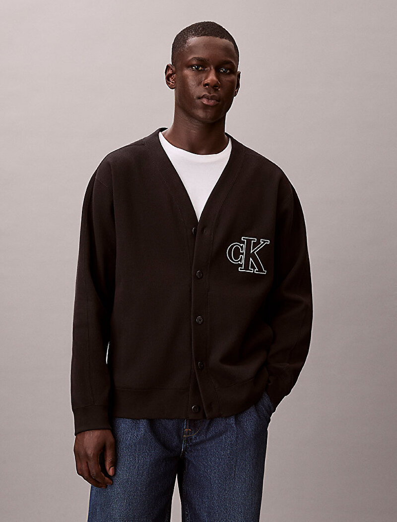 Erkek Knit Rib Logo Sweatshirt