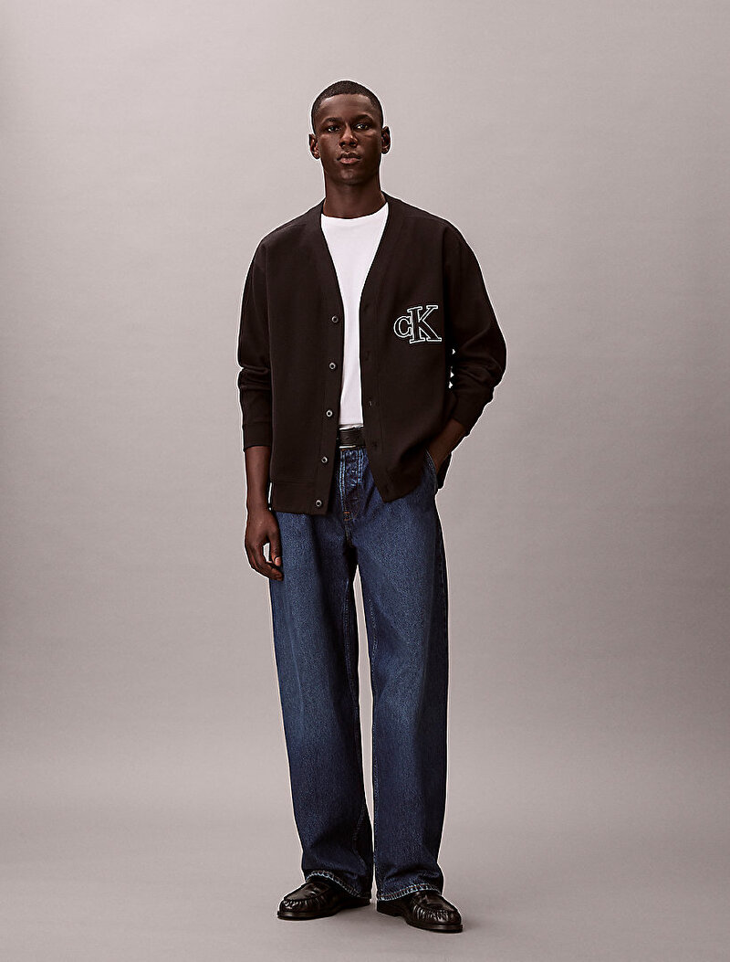 Calvin Klein Siyah Renkli Erkek Knit Rib Logo Sweatshirt