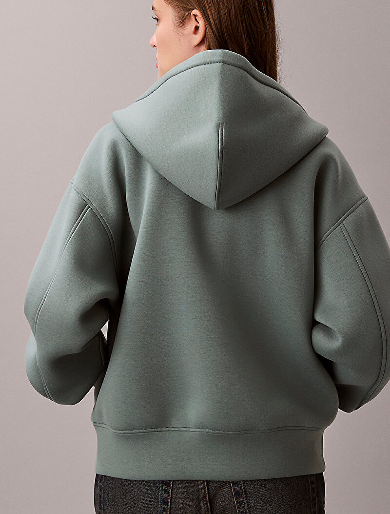 Calvin Klein Yeşil Renkli Kadın Scuba Cropped Sweatshirt