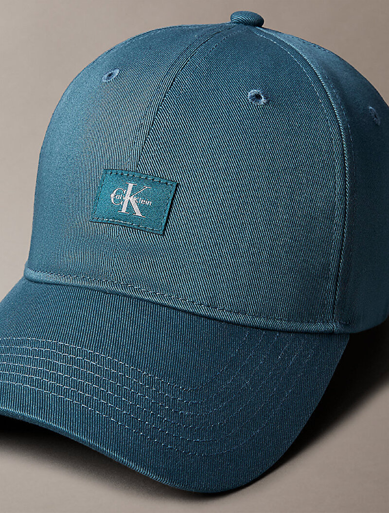 Calvin Klein Mavi Renkli Erkek Monologo Woven Patch Şapka