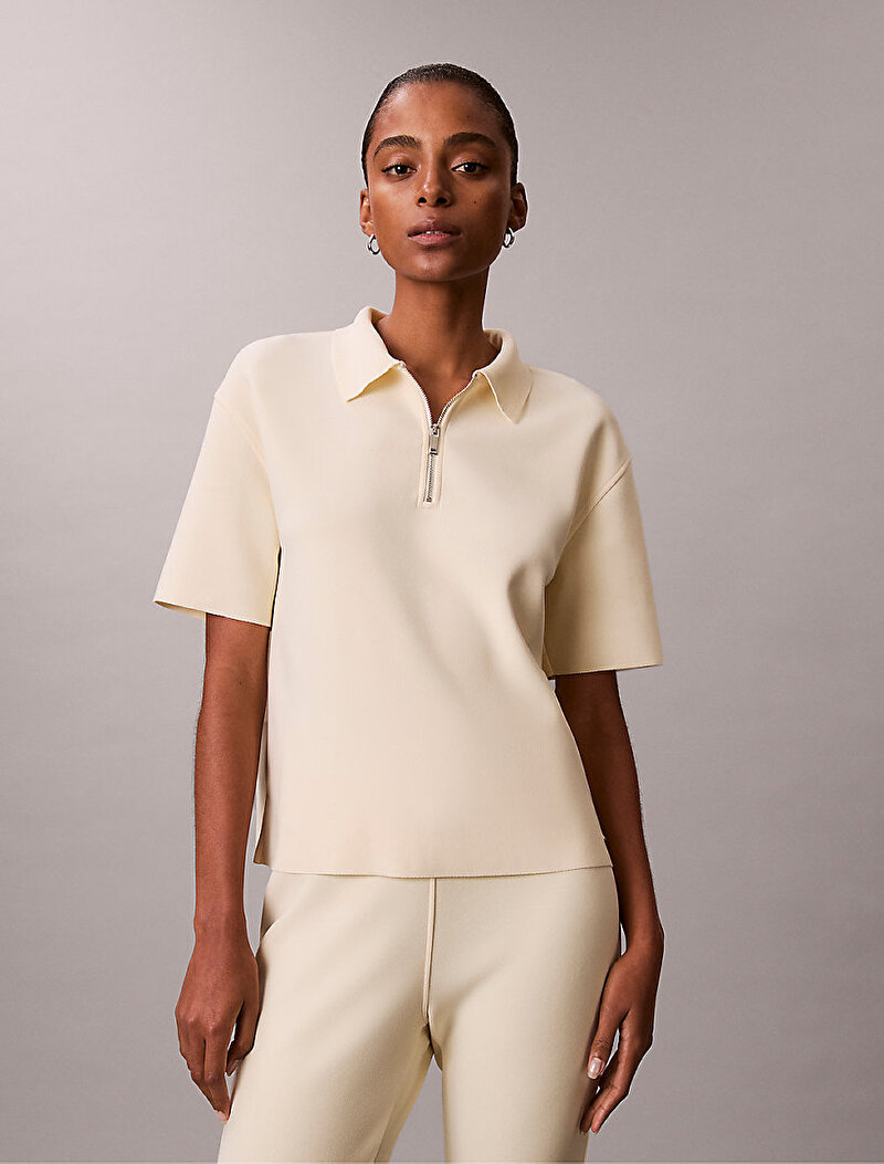 Calvin Klein Bej Renkli Kadın Tailored Knit T-shirt