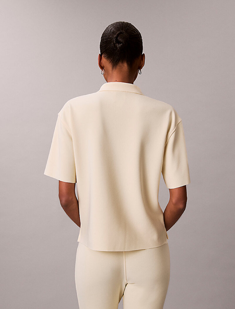 Calvin Klein Bej Renkli Kadın Tailored Knit T-shirt