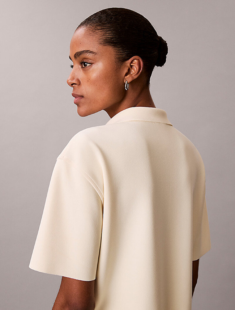 Calvin Klein Bej Renkli Kadın Tailored Knit T-shirt