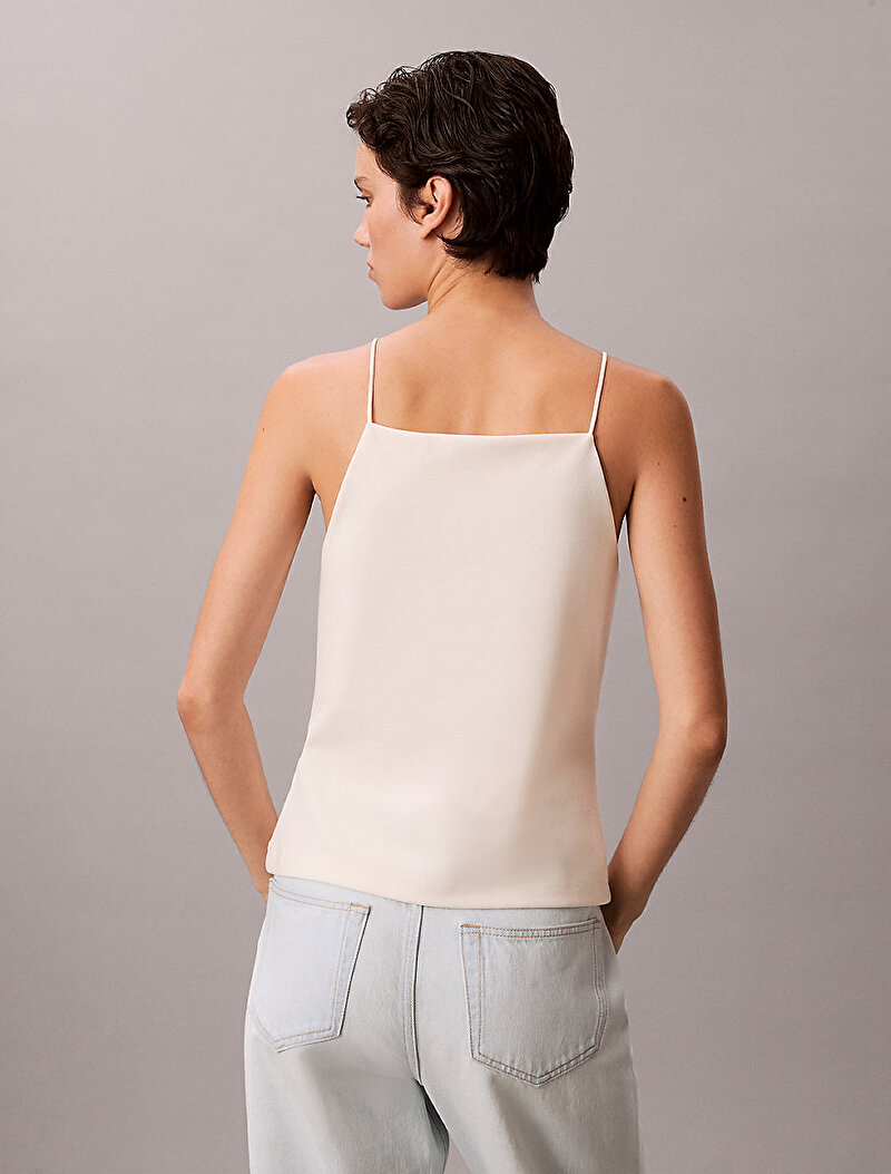 Calvin Klein Beyaz Renkli Kadın Ponte Monogram Bluz