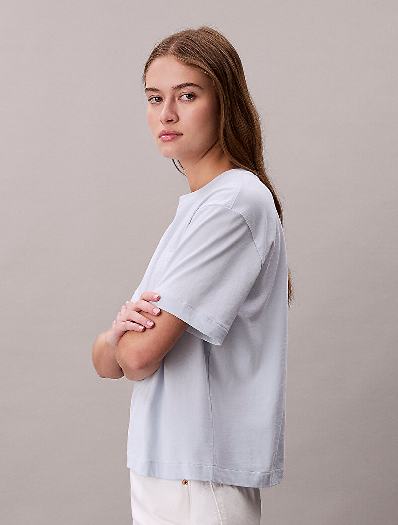 Calvin Klein Beyaz Renkli Kadın Boxy Graphic T-shirt