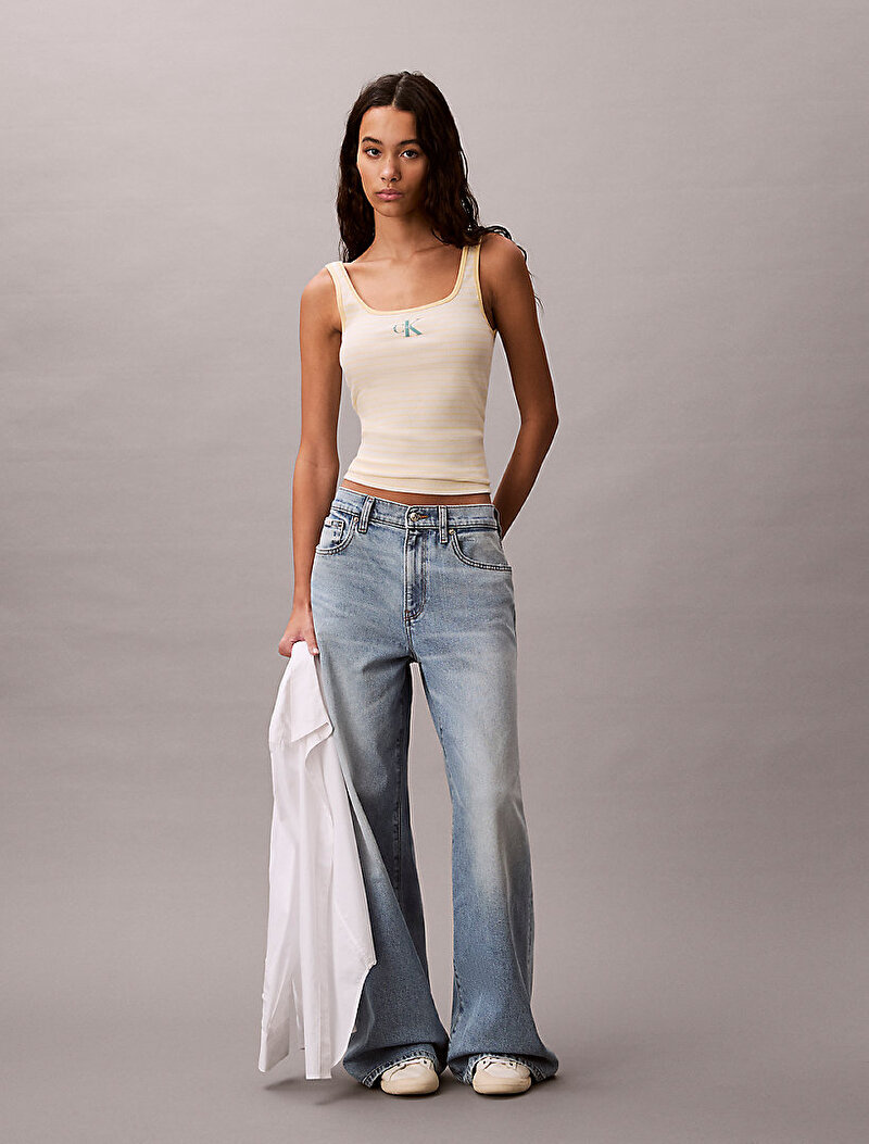 Kadın Stripped Monologo T-shirt