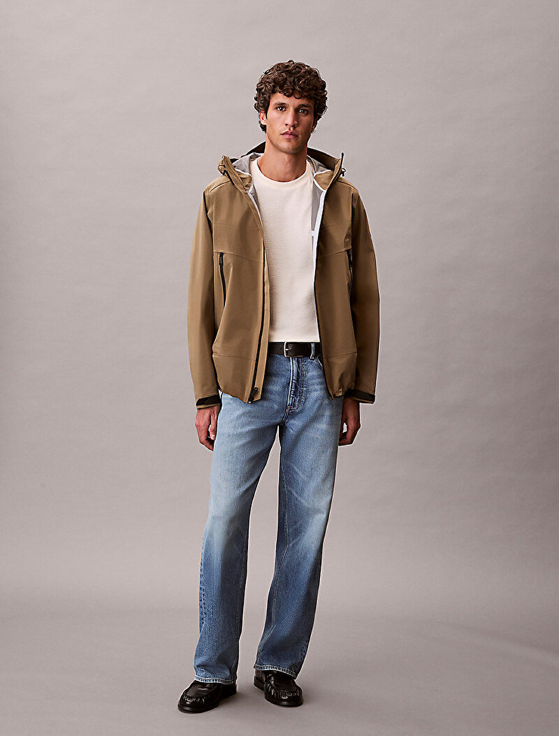 Calvin Klein Beyaz Renkli Erkek Waffle Badge Crew T-shirt