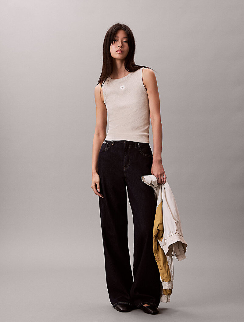 Calvin Klein Gri Renkli Kadın Woven Label Baby T-shirt