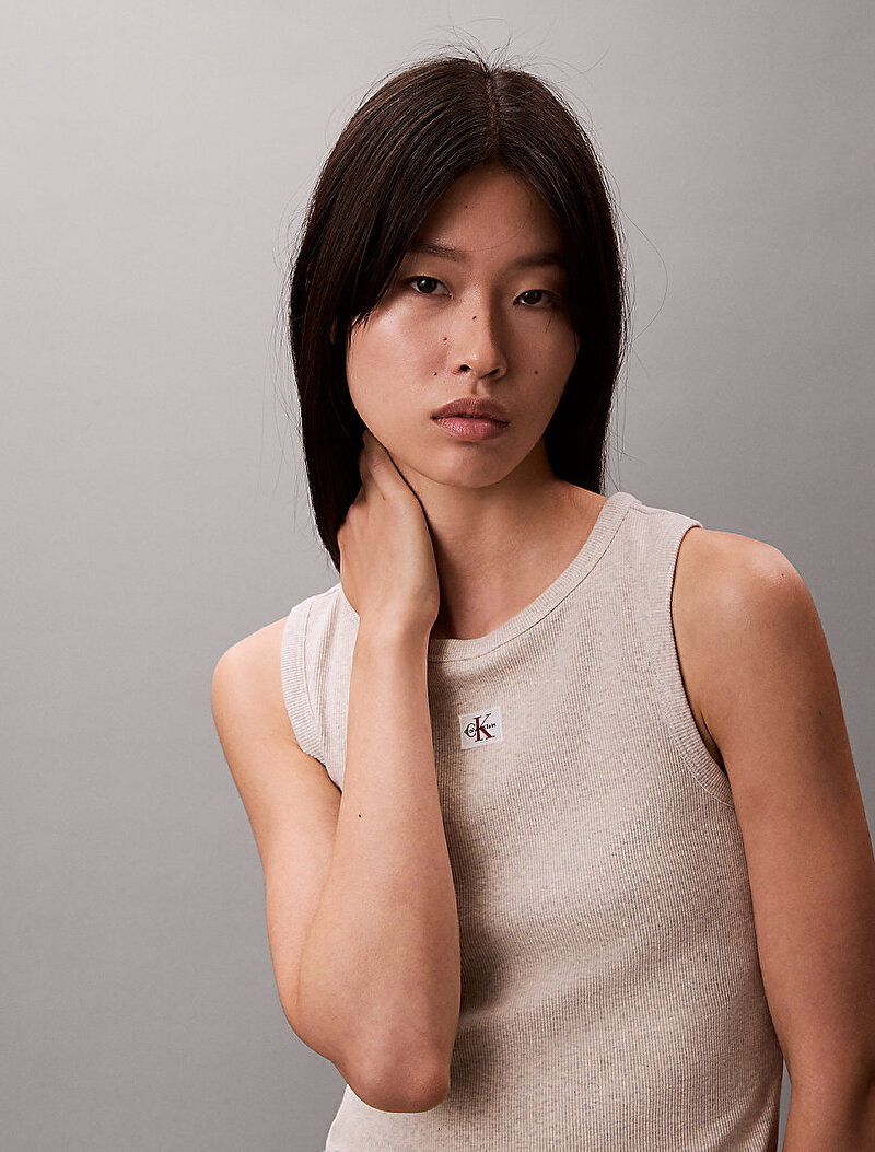 Calvin Klein Gri Renkli Kadın Woven Label Baby T-shirt