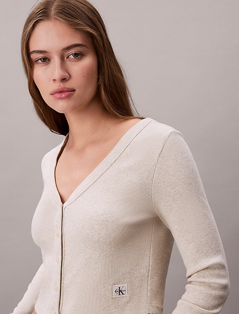 Calvin Klein Gri Renkli Kadın Woven Label Baby T-shirt