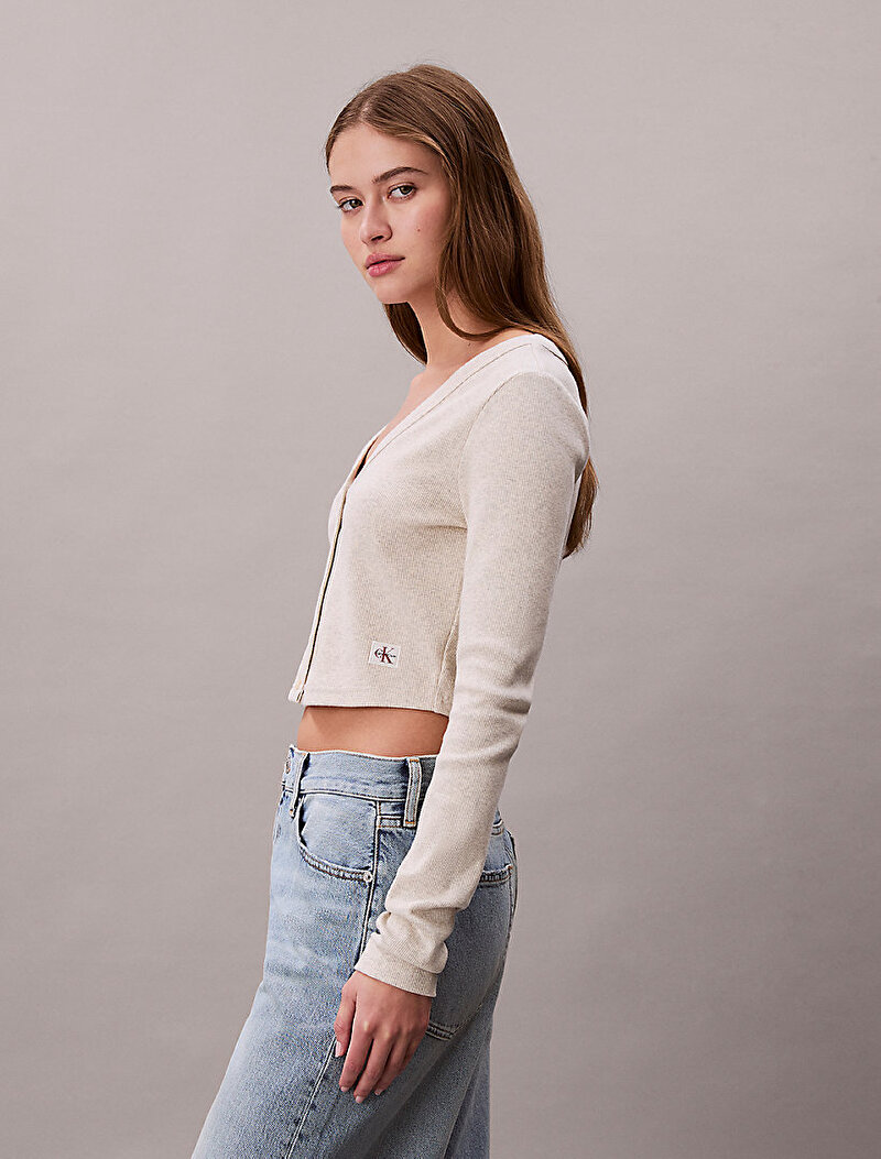 Calvin Klein Gri Renkli Kadın Woven Label Baby T-shirt