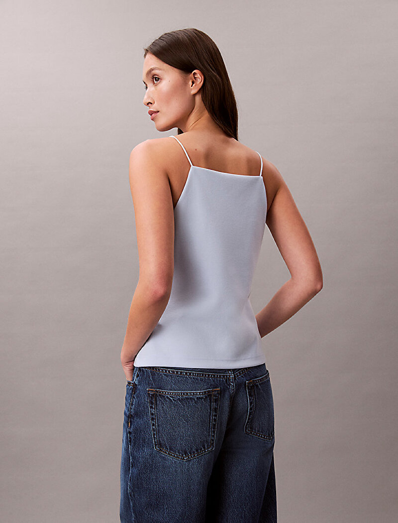 Calvin Klein Mavi Renkli Kadın Ponte Monogram Bluz