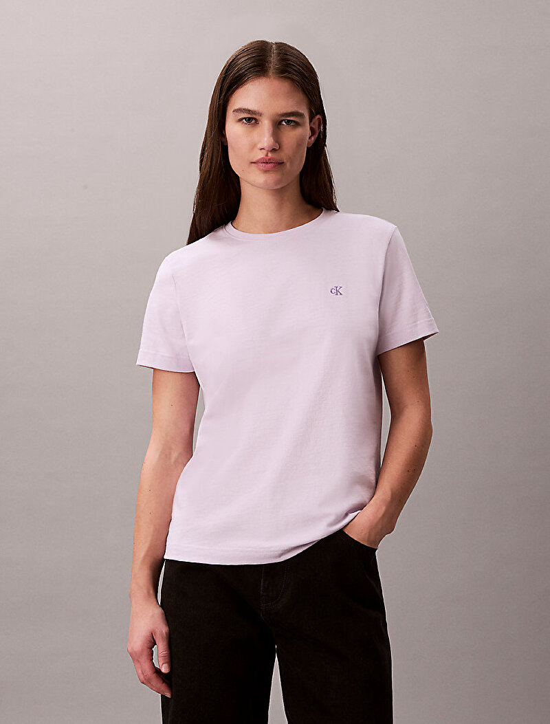 Calvin Klein Mor Renkli Kadın Monogram Crew T-shirt