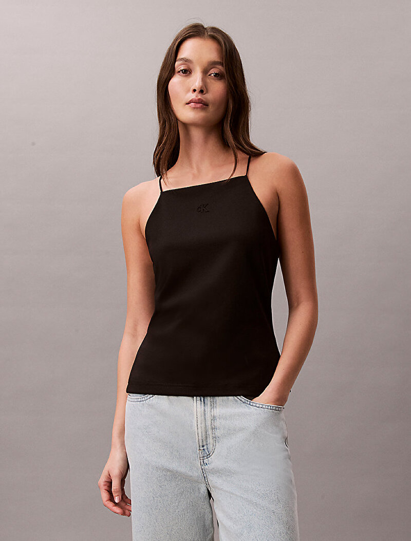 Calvin Klein Siyah Renkli Kadın Ponte Monogram Bluz