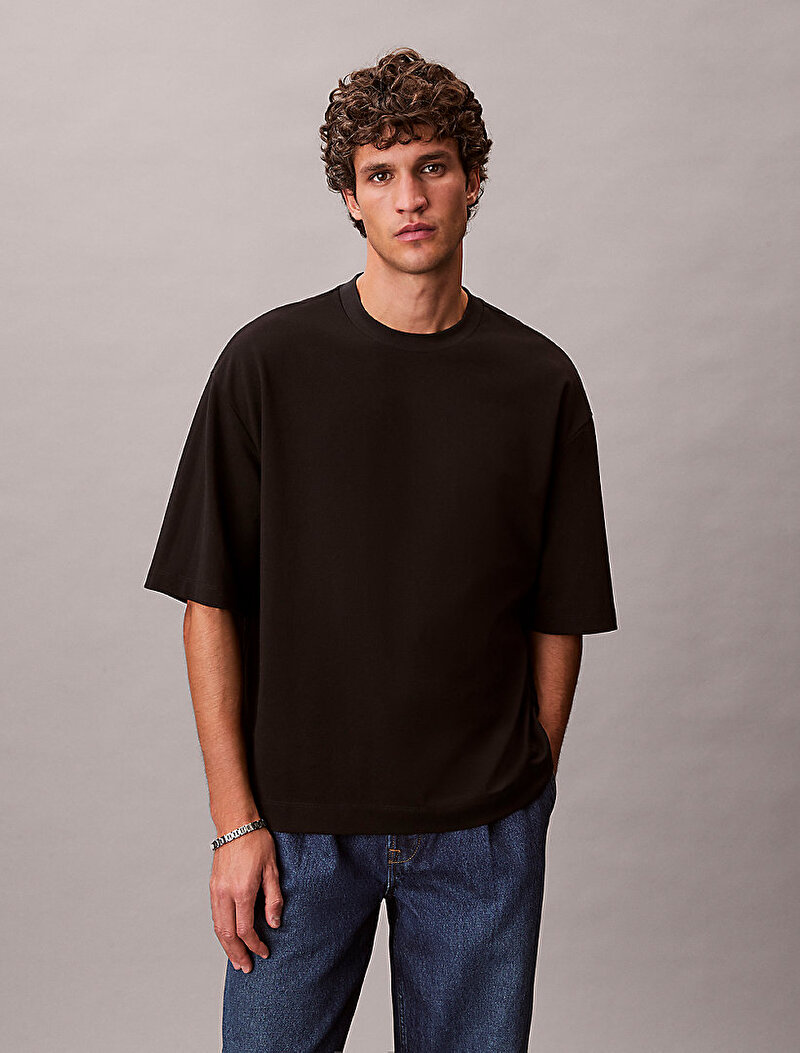 Calvin Klein Siyah Renkli Erkek Relaxed Cooling Pique T-shirt