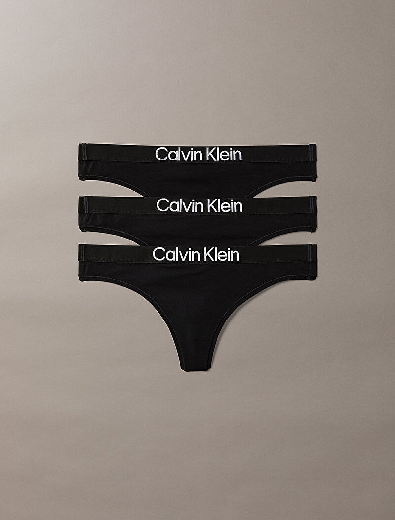 Calvin Klein Siyah Renkli Kadın 3'lü Paket Tanga