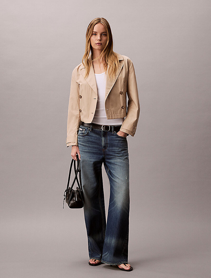 Kadın Kısa Cotton Trençkot