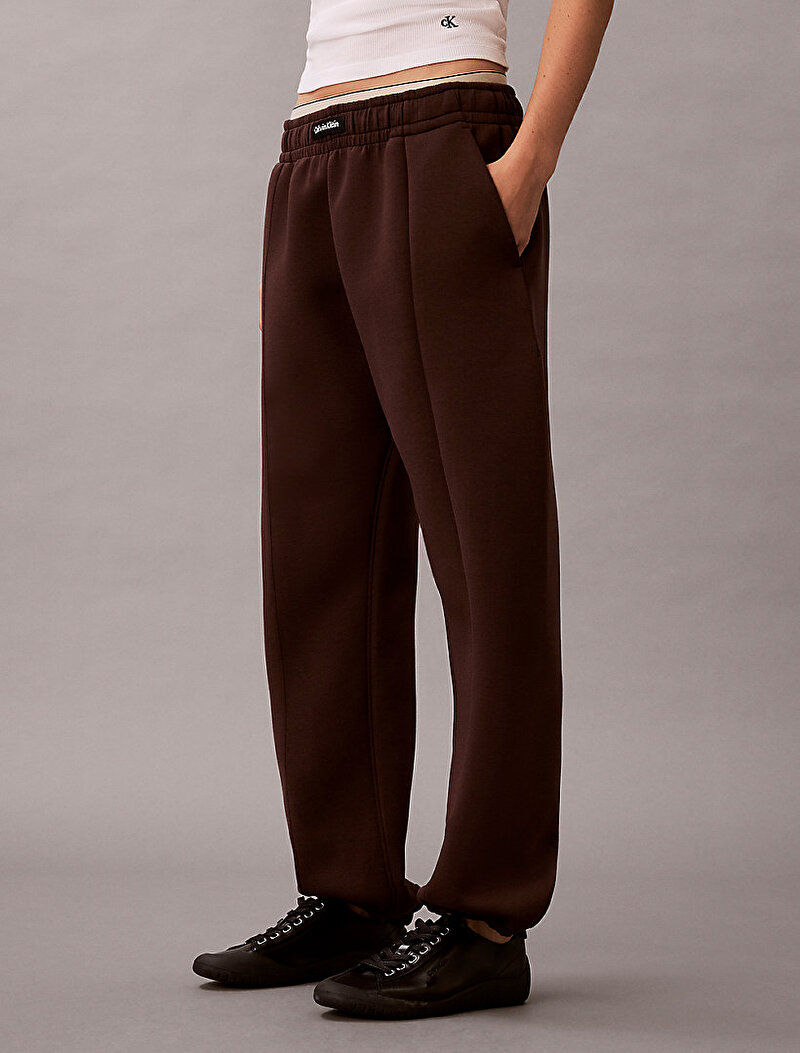 Calvin Klein Kahverengi Renkli Kadın Relaxed Scuba Jogger Eşofman Altı