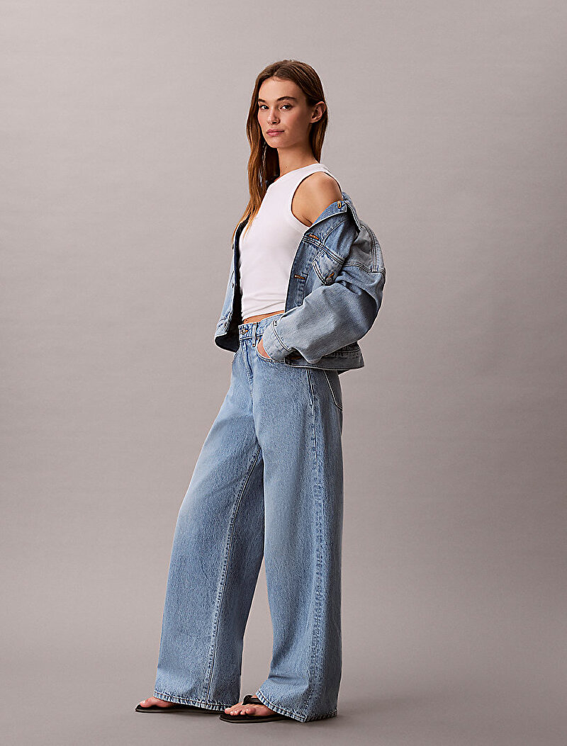 Calvin Klein Mavi Renkli Kadın The Wide Leg Sage Jean Pantolon