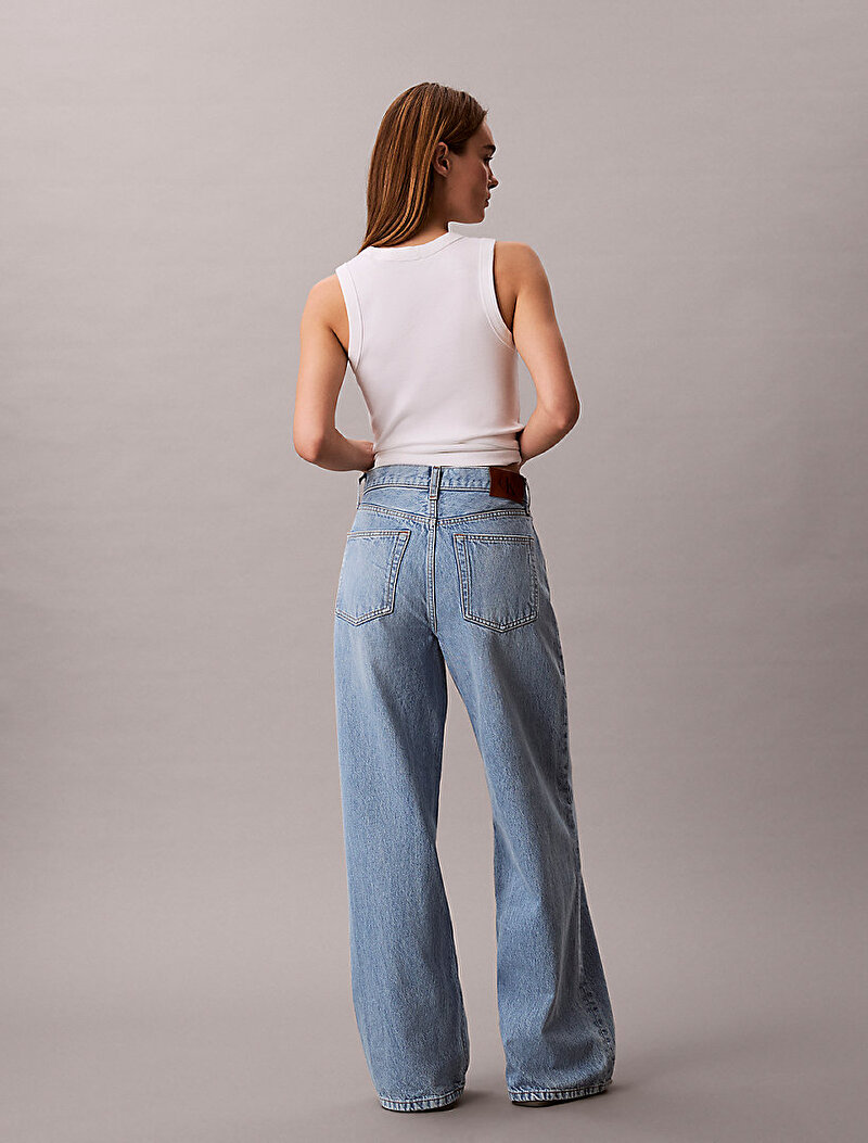 Calvin Klein Mavi Renkli Kadın The Wide Leg Sage Jean Pantolon