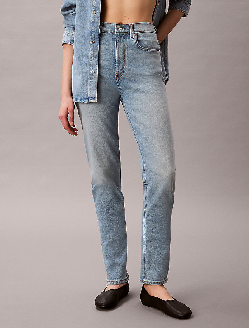 Calvin Klein Mavi Renkli Kadın New Mom Jean Pantolon