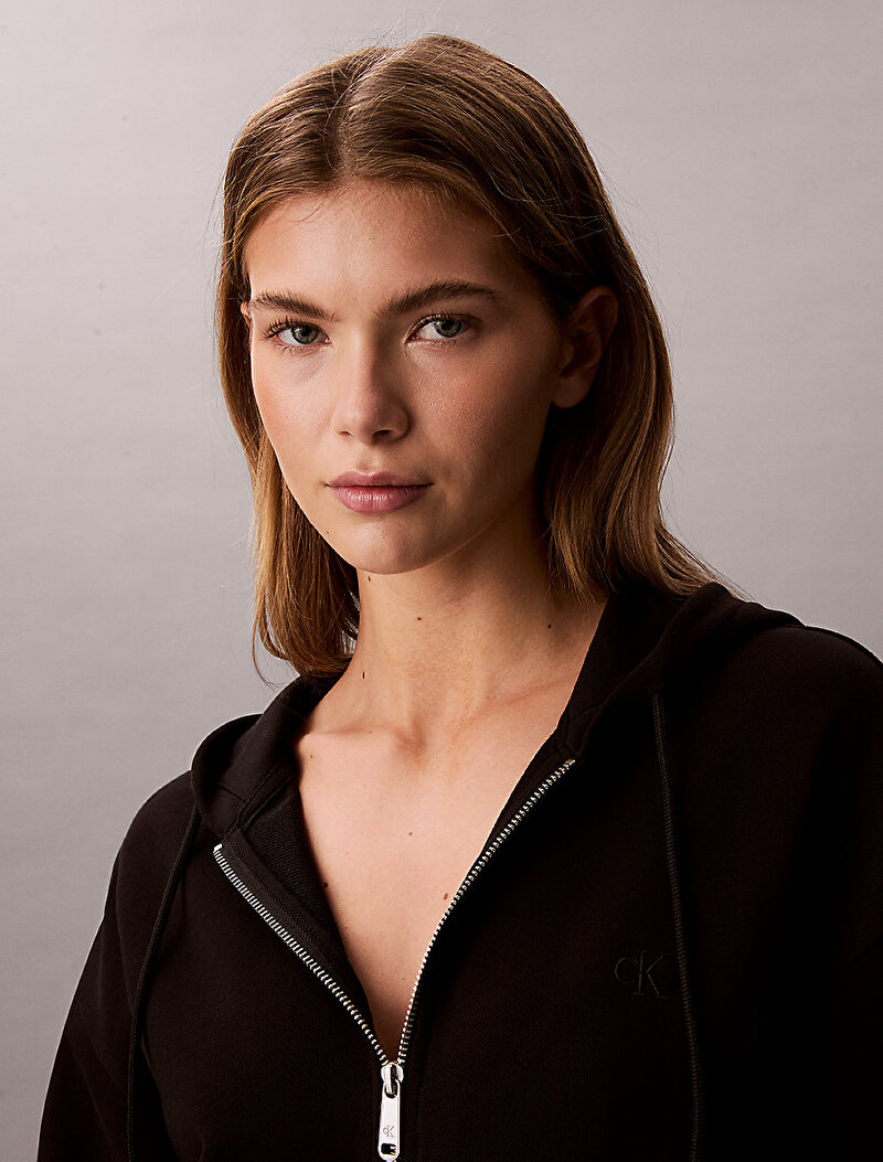 Calvin Klein Siyah Renkli Kadın Monogram Terry Sweatshirt