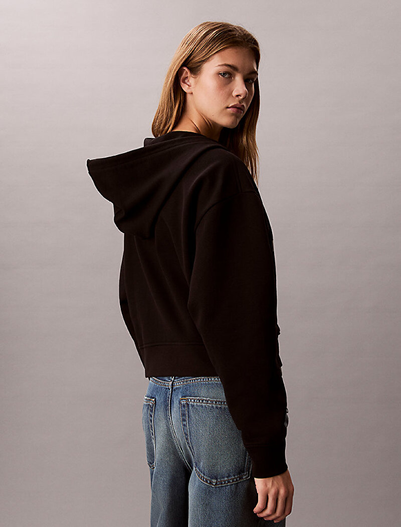 Calvin Klein Siyah Renkli Kadın Monogram Terry Sweatshirt