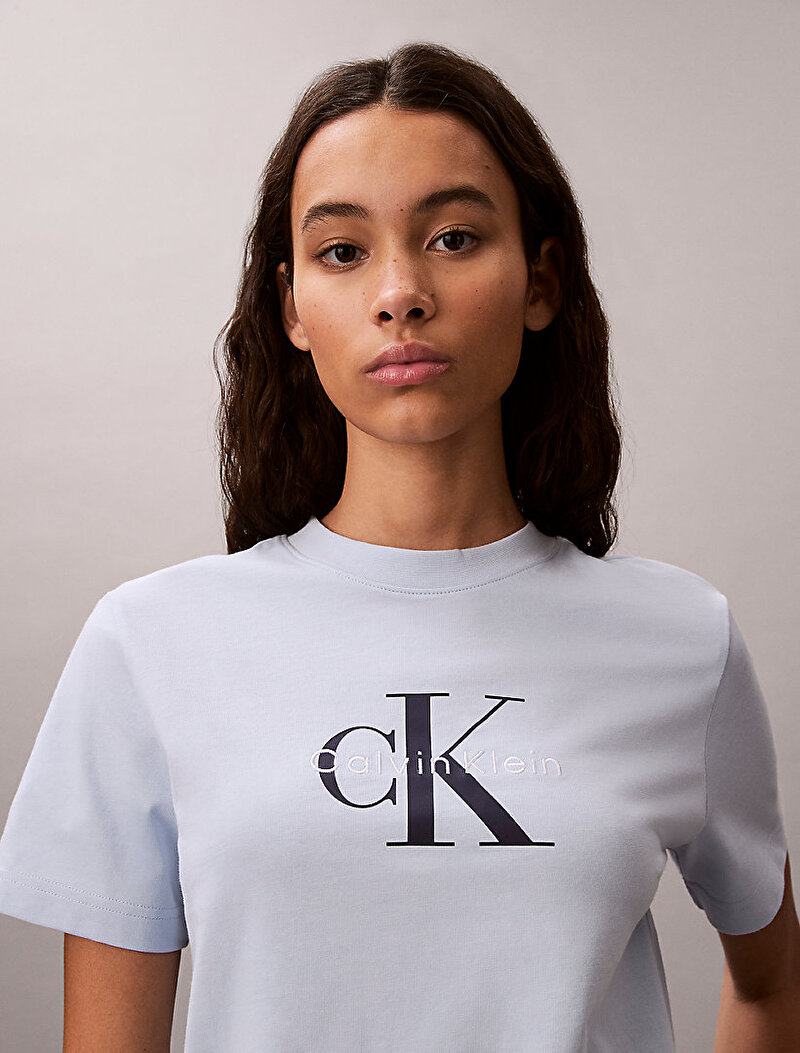 Calvin Klein Mavi Renkli Kadın Hero Classic Mono T-shirt