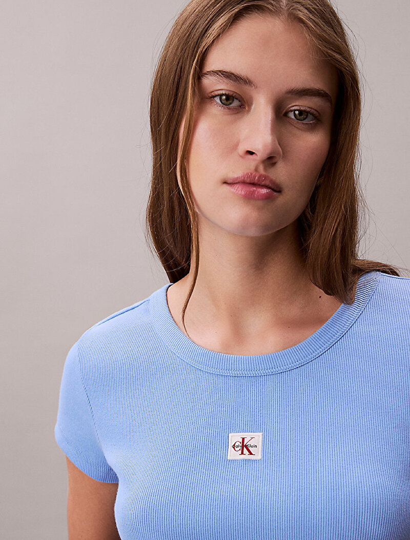 Calvin Klein Mavi Renkli Kadın Woven Label Baby T-shirt